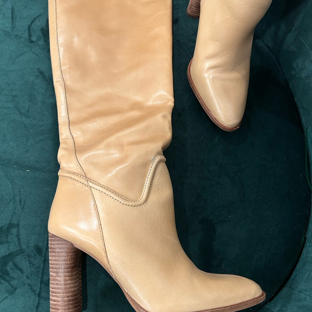 Vince Camuto Tan Leather Heeled Boots